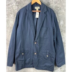 The Duluth Trading Company Blue Twill Presentation Jacket sz L Tall (15708) NEW